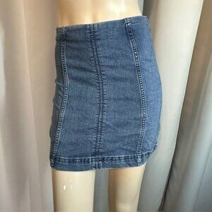 Free People Modern Femme Blue Denim Mini Skirt Women’s Size 6